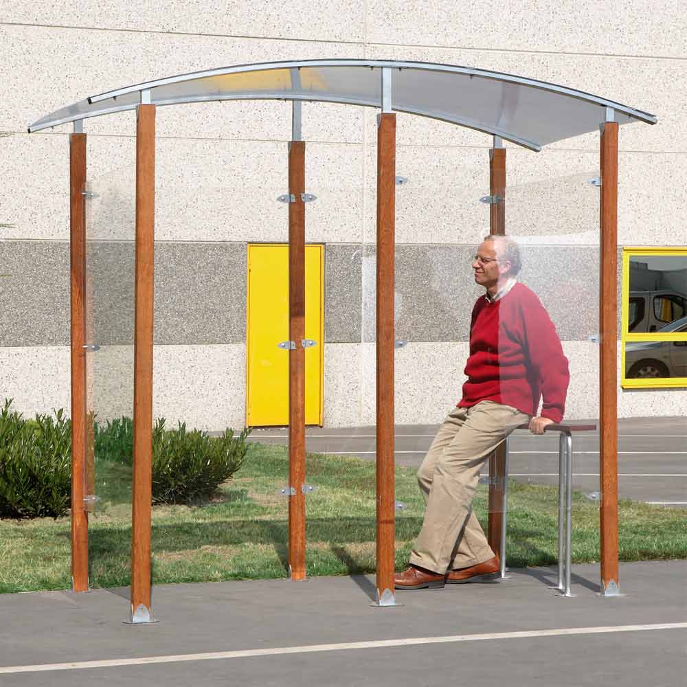 Abri fumeurs Simply bois