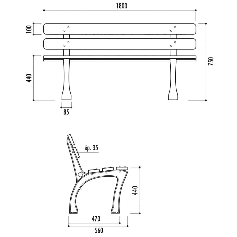 Banc Lagos bois exotique