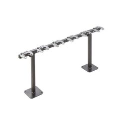 Support trottinettes 6 places en acier sur poteaux fond blanc mobilier urbain