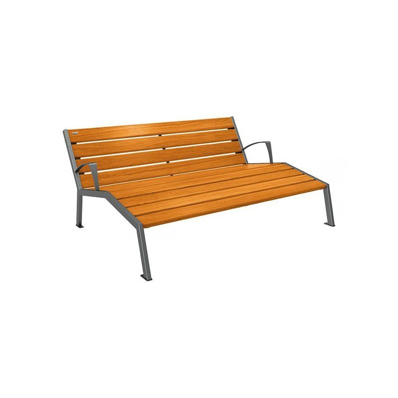 Chaise longue Silaos acier et bois