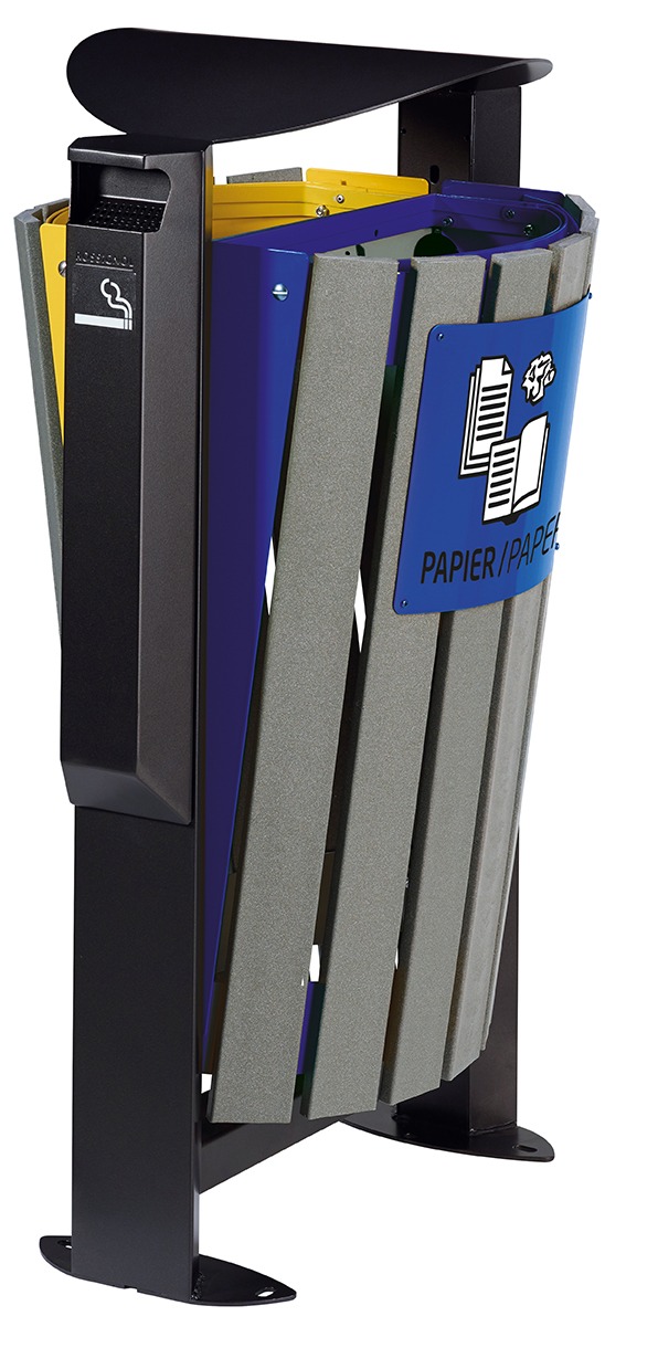 ARKEA ETIK Corbeille sur pied 2 x 60L Bleu : Jaune