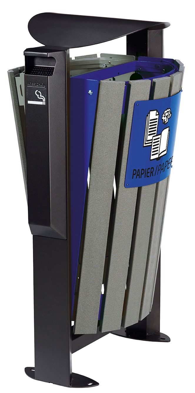 ARKEA ETIK Corbeille sur pied 2 x 60L Gris : Bleu