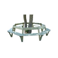 Banc circulaire en bois autour d'arbre