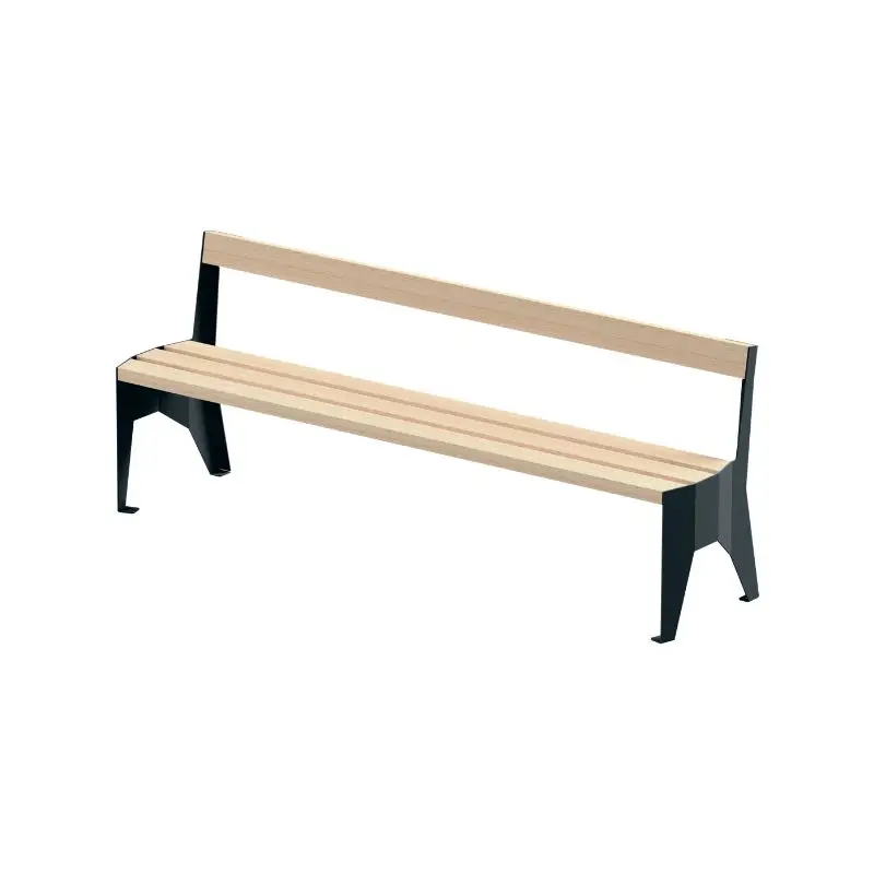 Table en bois et métal à pieds foncés