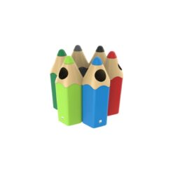 Poubelles design en forme de crayons de couleur