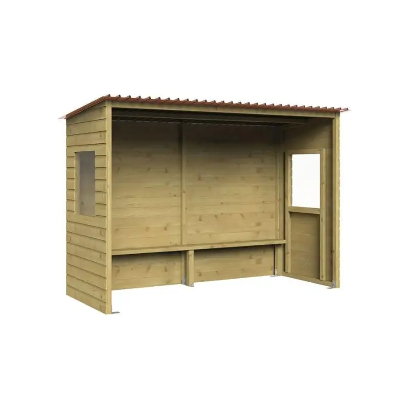 Abri de jardin en bois avec toit en tuiles rouges