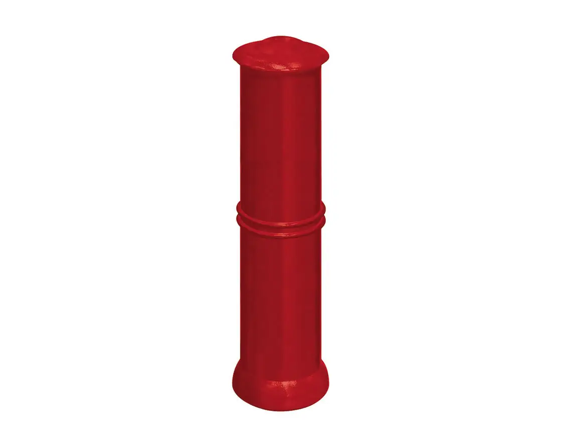 Bollard de sécurité cylindrique rouge en fonte