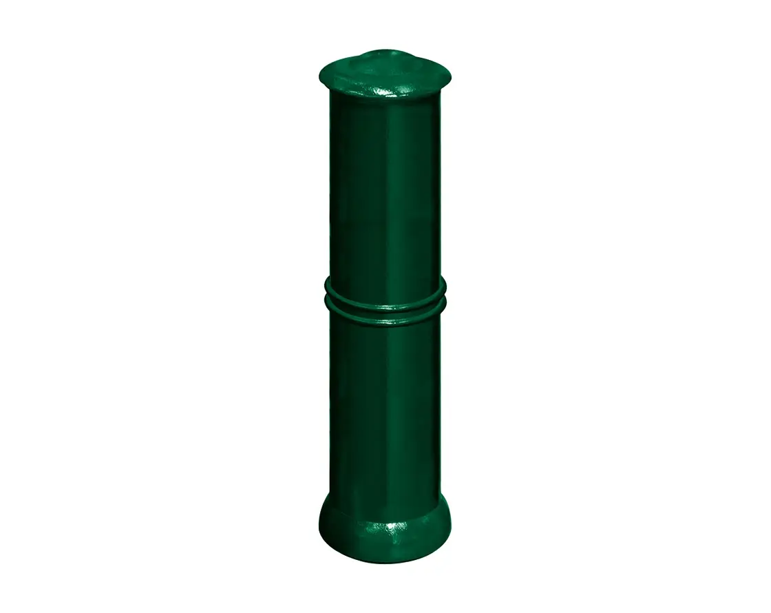Bollard cylindrique vert de style classique urbain