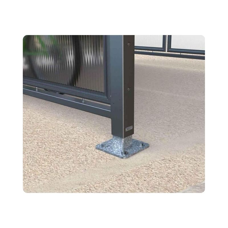 Pied de poteau en acier galvanisé pour abri de jardin